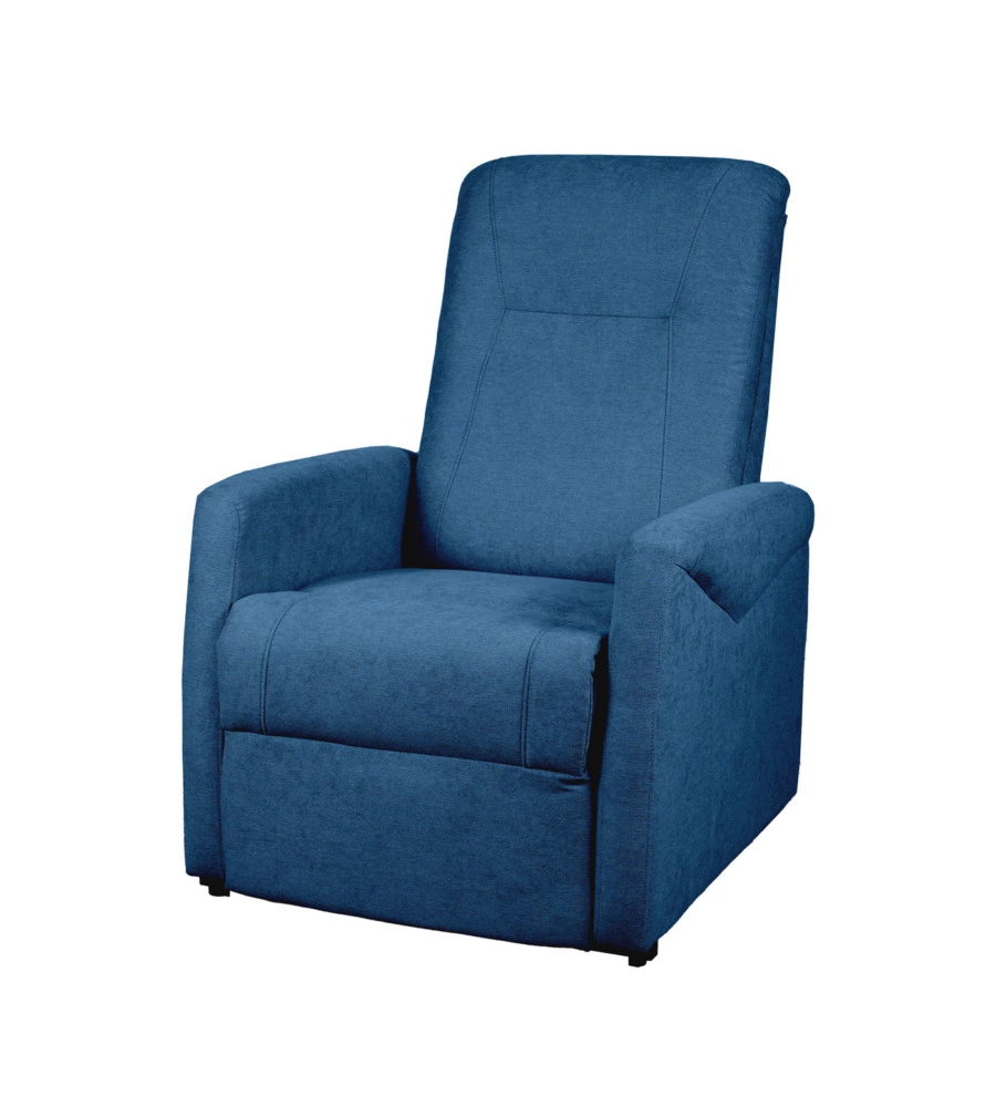POLTRONA MASSAGGIANTE "SIENA" CON RECLINER ELETTRICO IN TESSUTO BLU, 75X93X105 CM